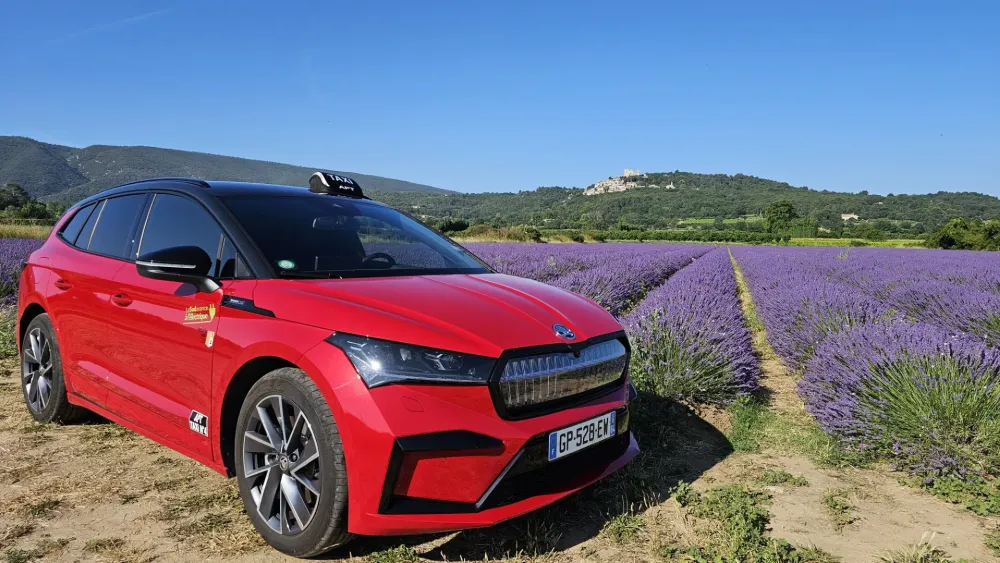 skoda et champs de lavande
